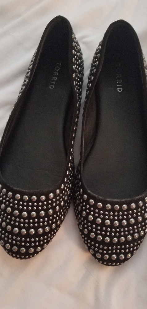 Black studded flats